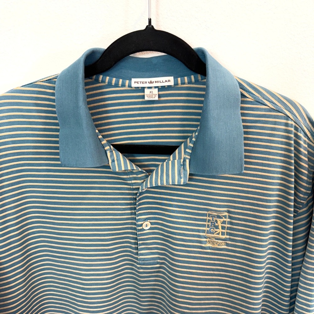 Peter Millar TPC Sawgrass Striped Men's XL Golf Polo PGA Players Championship - Picture 3 of 7